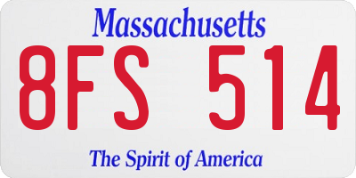 MA license plate 8FS514