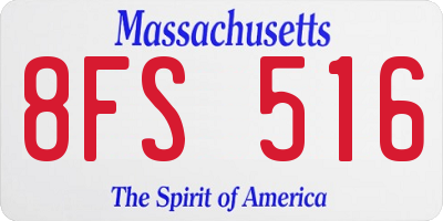 MA license plate 8FS516