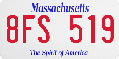 MA license plate 8FS519