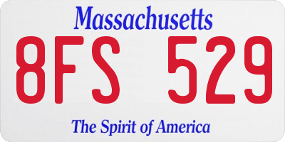 MA license plate 8FS529