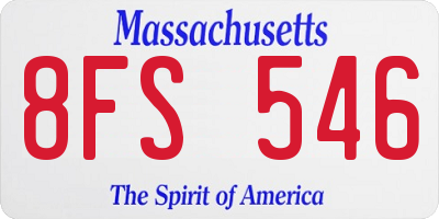 MA license plate 8FS546