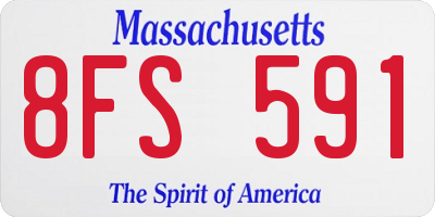 MA license plate 8FS591