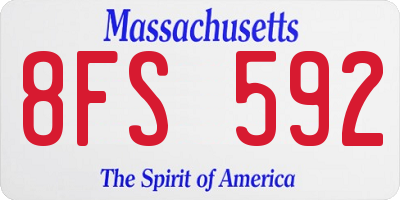 MA license plate 8FS592