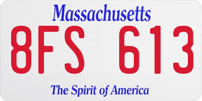 MA license plate 8FS613