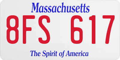 MA license plate 8FS617