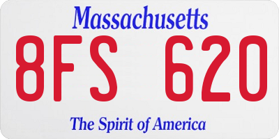MA license plate 8FS620