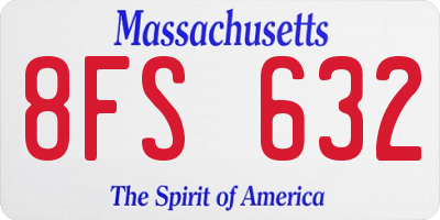 MA license plate 8FS632