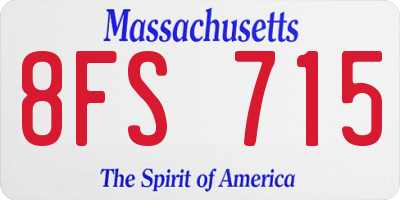 MA license plate 8FS715