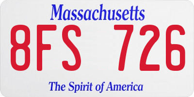 MA license plate 8FS726