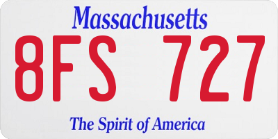 MA license plate 8FS727