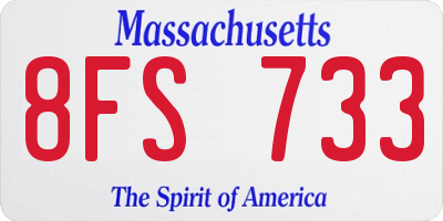 MA license plate 8FS733