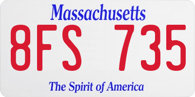 MA license plate 8FS735