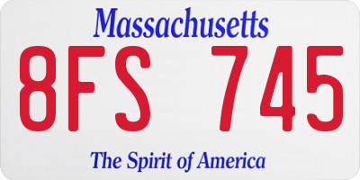 MA license plate 8FS745