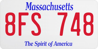 MA license plate 8FS748