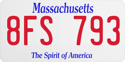 MA license plate 8FS793