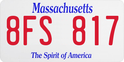 MA license plate 8FS817