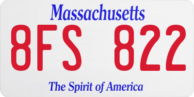 MA license plate 8FS822