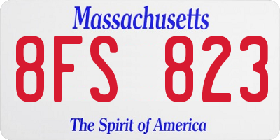 MA license plate 8FS823
