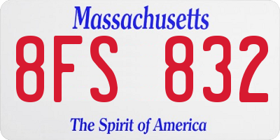 MA license plate 8FS832