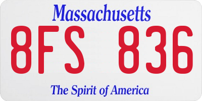 MA license plate 8FS836