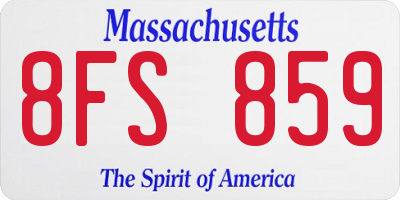 MA license plate 8FS859