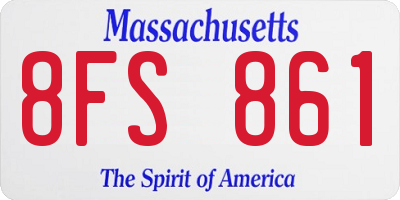 MA license plate 8FS861