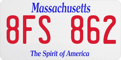 MA license plate 8FS862