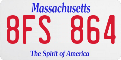 MA license plate 8FS864