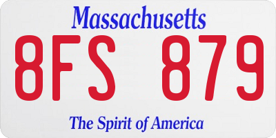 MA license plate 8FS879