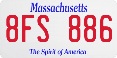 MA license plate 8FS886
