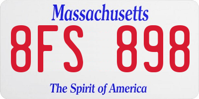 MA license plate 8FS898