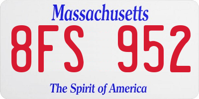 MA license plate 8FS952