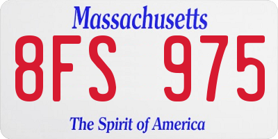 MA license plate 8FS975