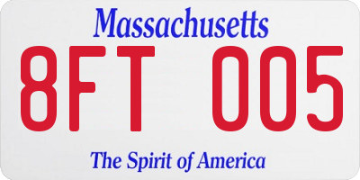 MA license plate 8FT005