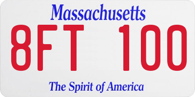 MA license plate 8FT100