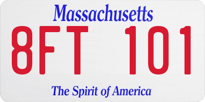 MA license plate 8FT101