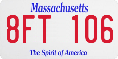 MA license plate 8FT106