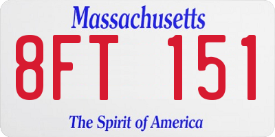 MA license plate 8FT151