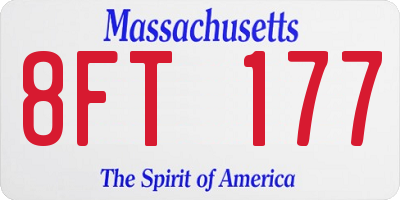 MA license plate 8FT177