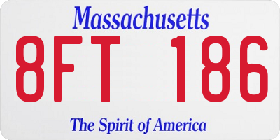 MA license plate 8FT186