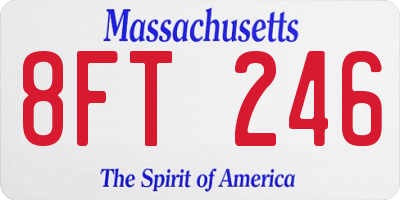 MA license plate 8FT246