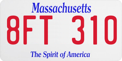 MA license plate 8FT310