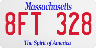 MA license plate 8FT328