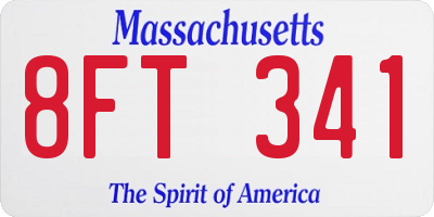 MA license plate 8FT341