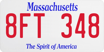 MA license plate 8FT348