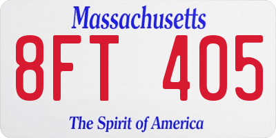 MA license plate 8FT405