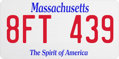 MA license plate 8FT439