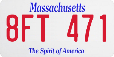 MA license plate 8FT471