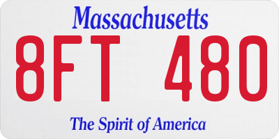 MA license plate 8FT480