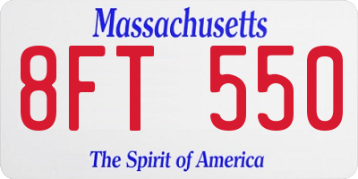 MA license plate 8FT550
